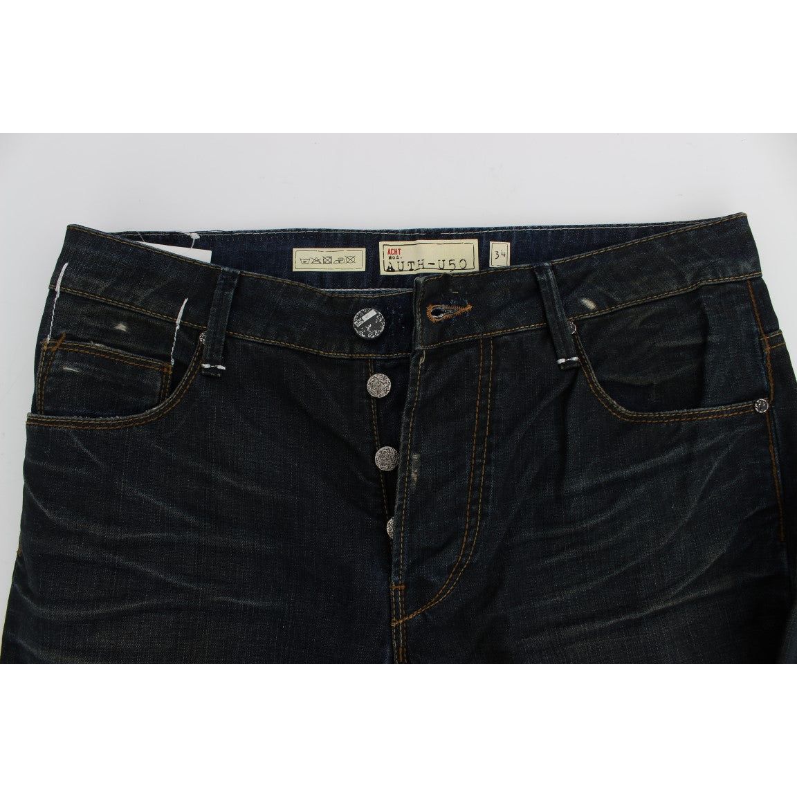 Elegant Straight Fit Dark Blue Jeans