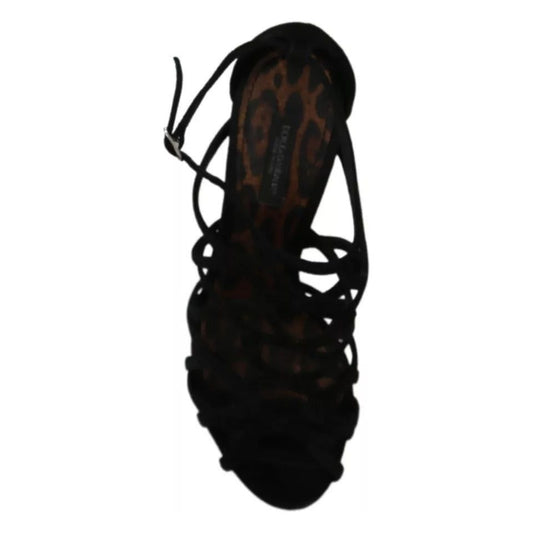 Dolce & Gabbana Black Suede Ankle Strap Stiletto Shoes black-suede-ankle-strap-stiletto-shoes
