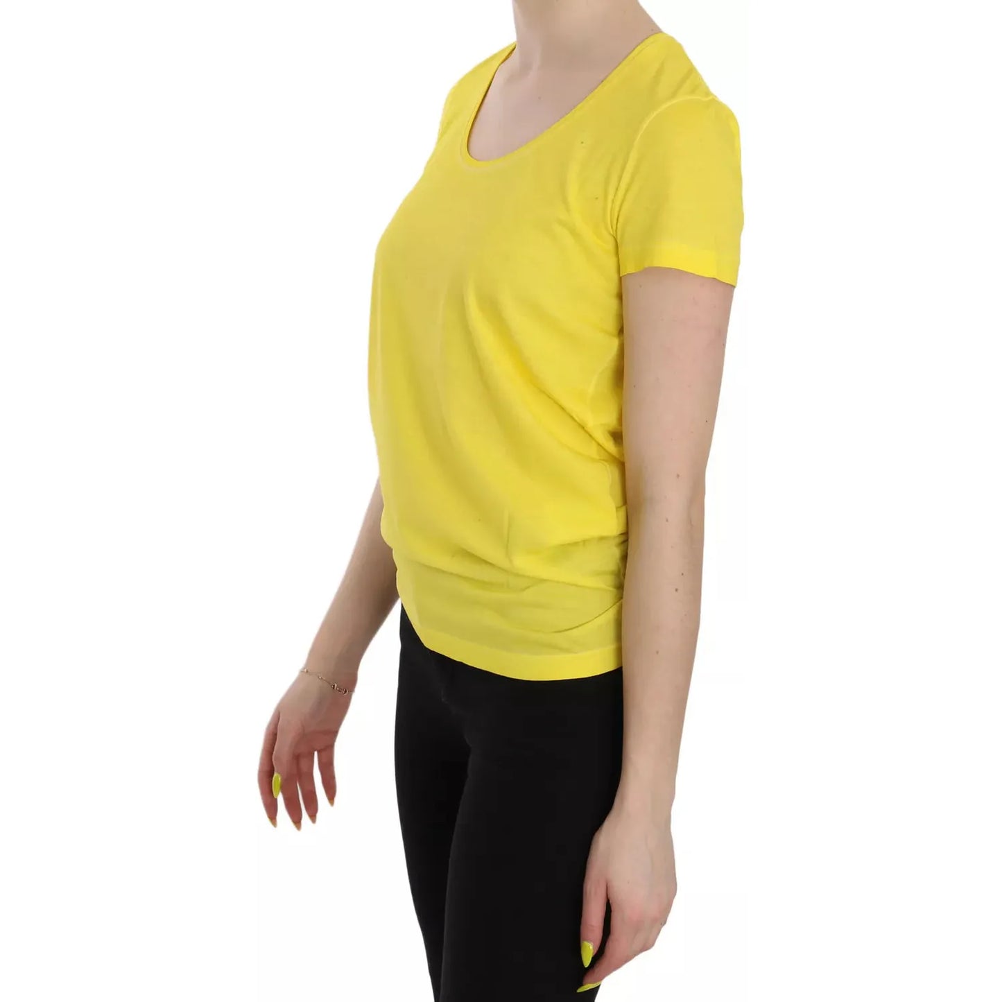 Dsquared² Yellow Round Neck Short Sleeve Shirt Top Blouse yellow-round-neck-short-sleeve-shirt-top-blouse