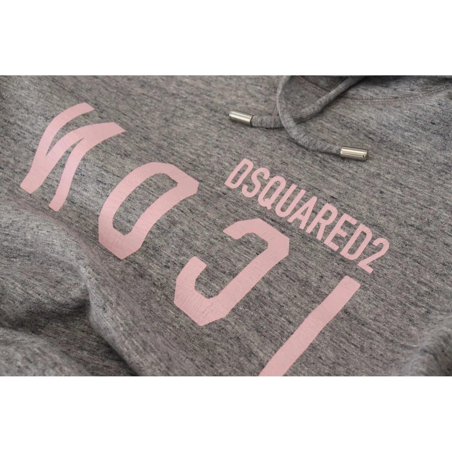 Dsquared² Gray Cotton Hooded Printed Men Pullover Sweater gray-cotton-hooded-printed-men-pullover-sweater