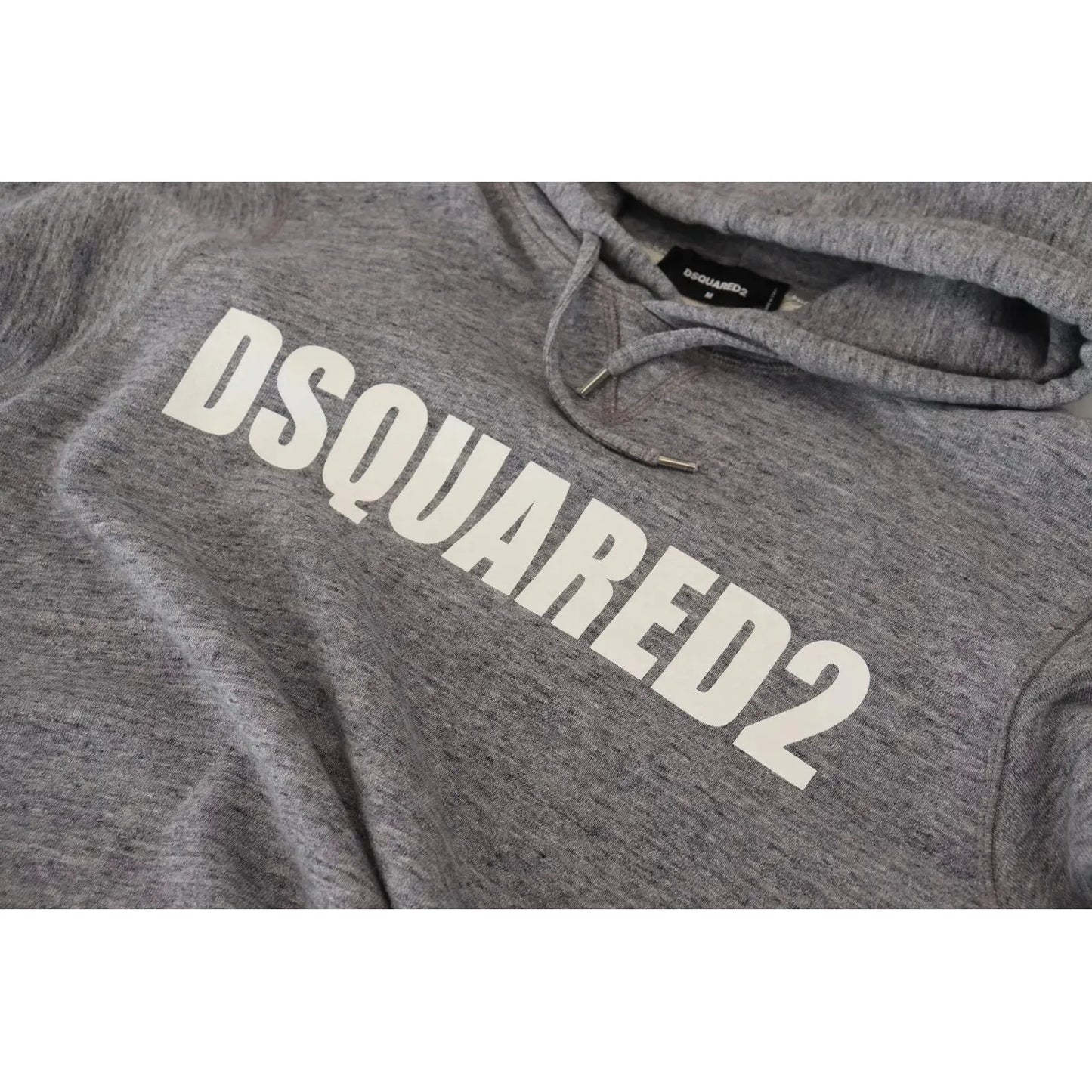 Dsquared² Gray Cotton Hooded Logo Print Men Pullover Sweater gray-cotton-hooded-logo-print-men-pullover-sweater