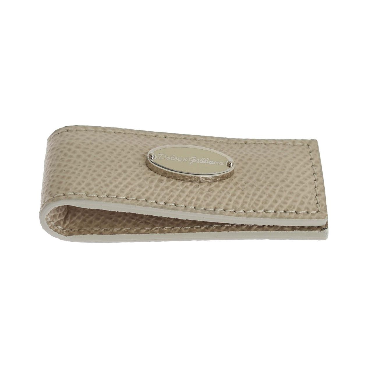 Elegant Beige Leather Money Clip