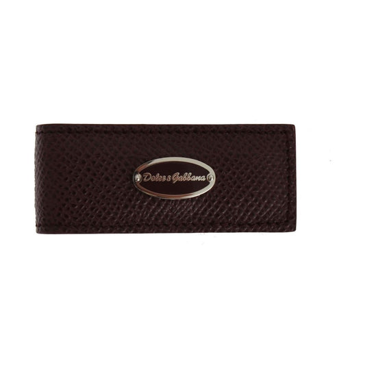 Dolce & Gabbana Exquisite Bordeaux Leather Money Clip Money Clip bordeaux-leather-magnet-money-clip