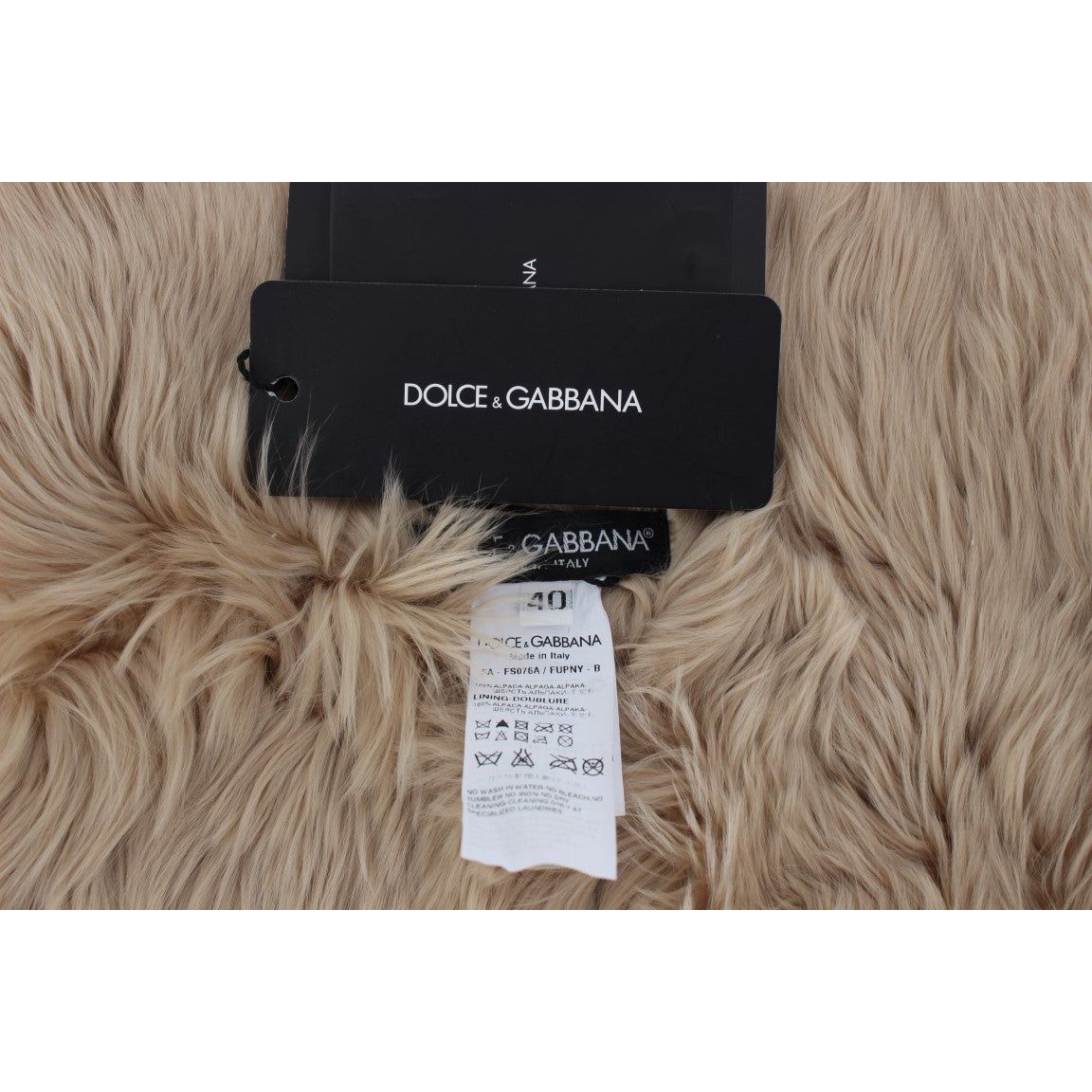 Dolce & Gabbana Elegant Alpaca Fur Shoulder Wrap in Beige Alpaca Scarves beige-alpaca-collar-scarf