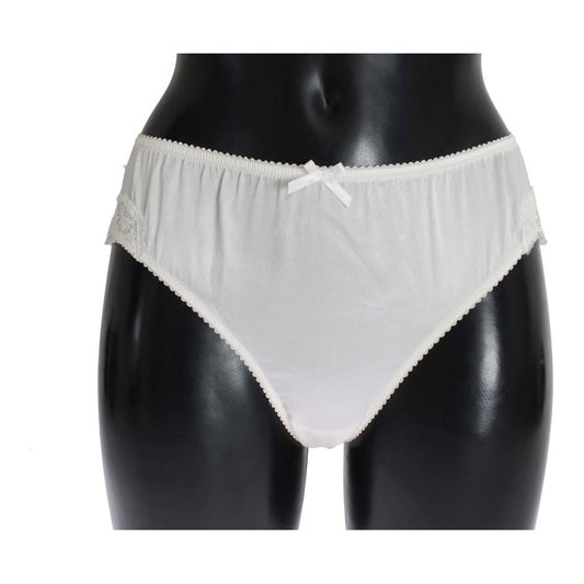 Elegant White Silk Blend Underwear