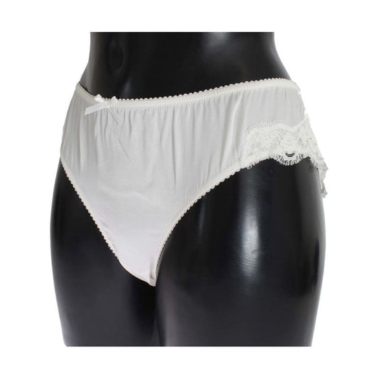 Elegant White Silk Blend Underwear