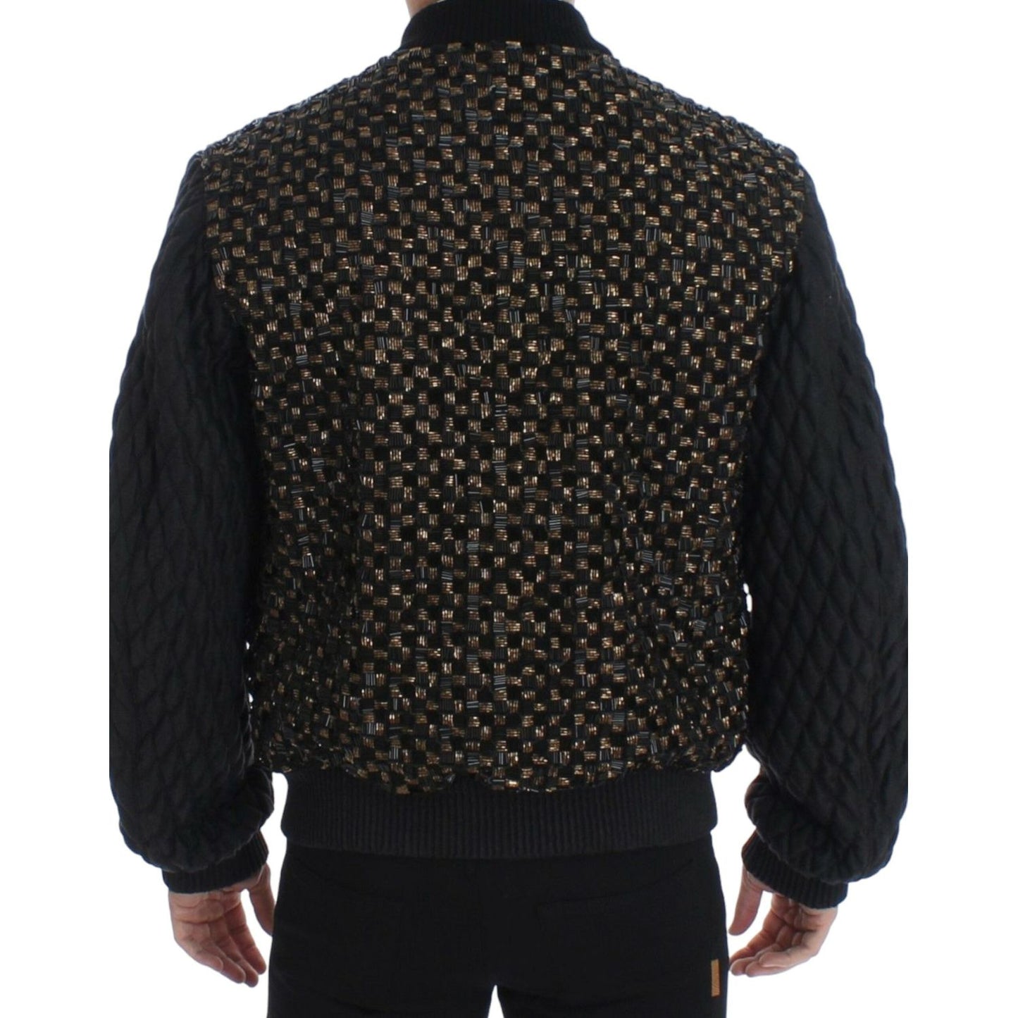 Dolce & Gabbana | Elegant Black Sequined Designer Jacket| McRichard Designer Brands   