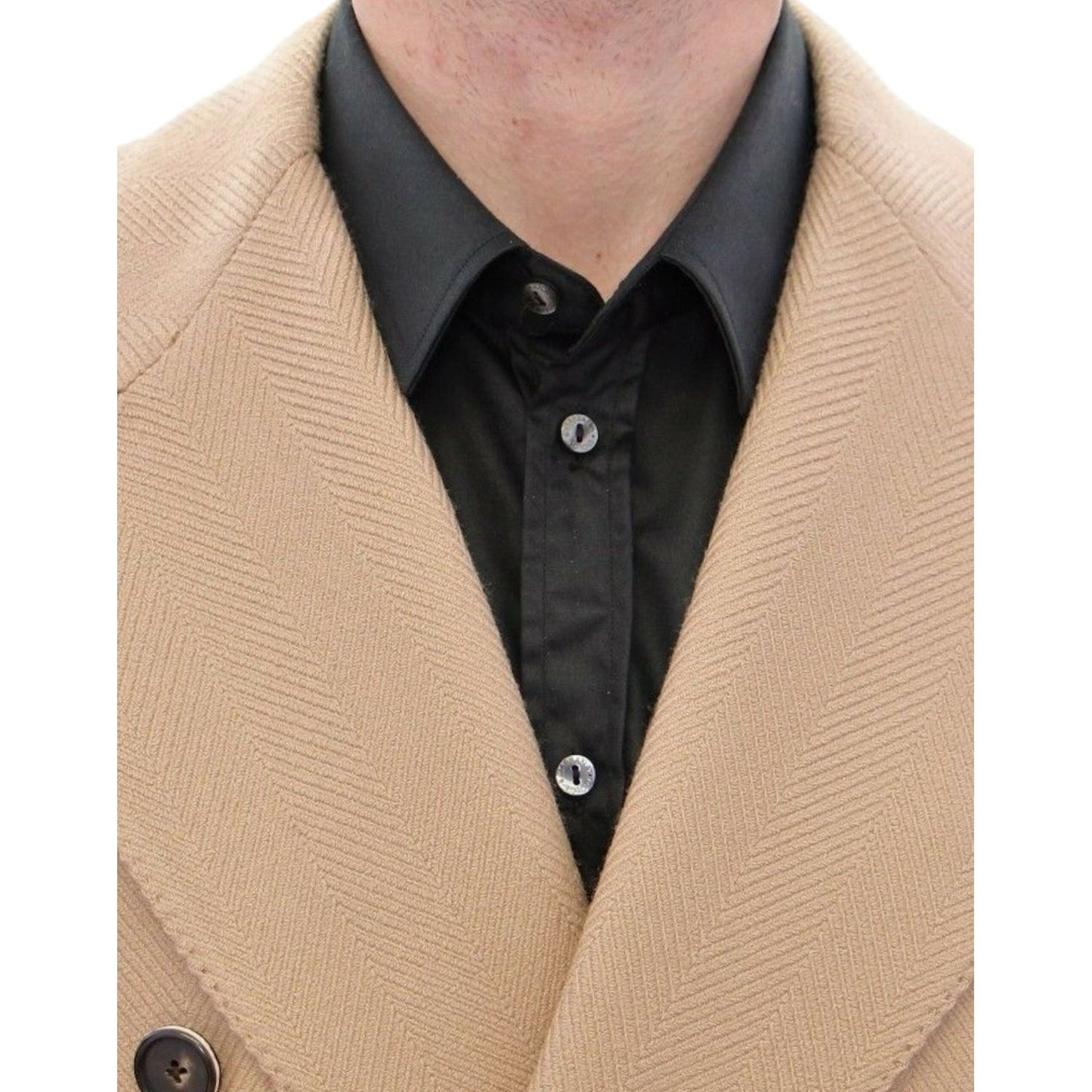 Dolce & Gabbana Elegant Beige Formal Wool Coat Coats & Jackets beige-double-breasted-coat-jacket