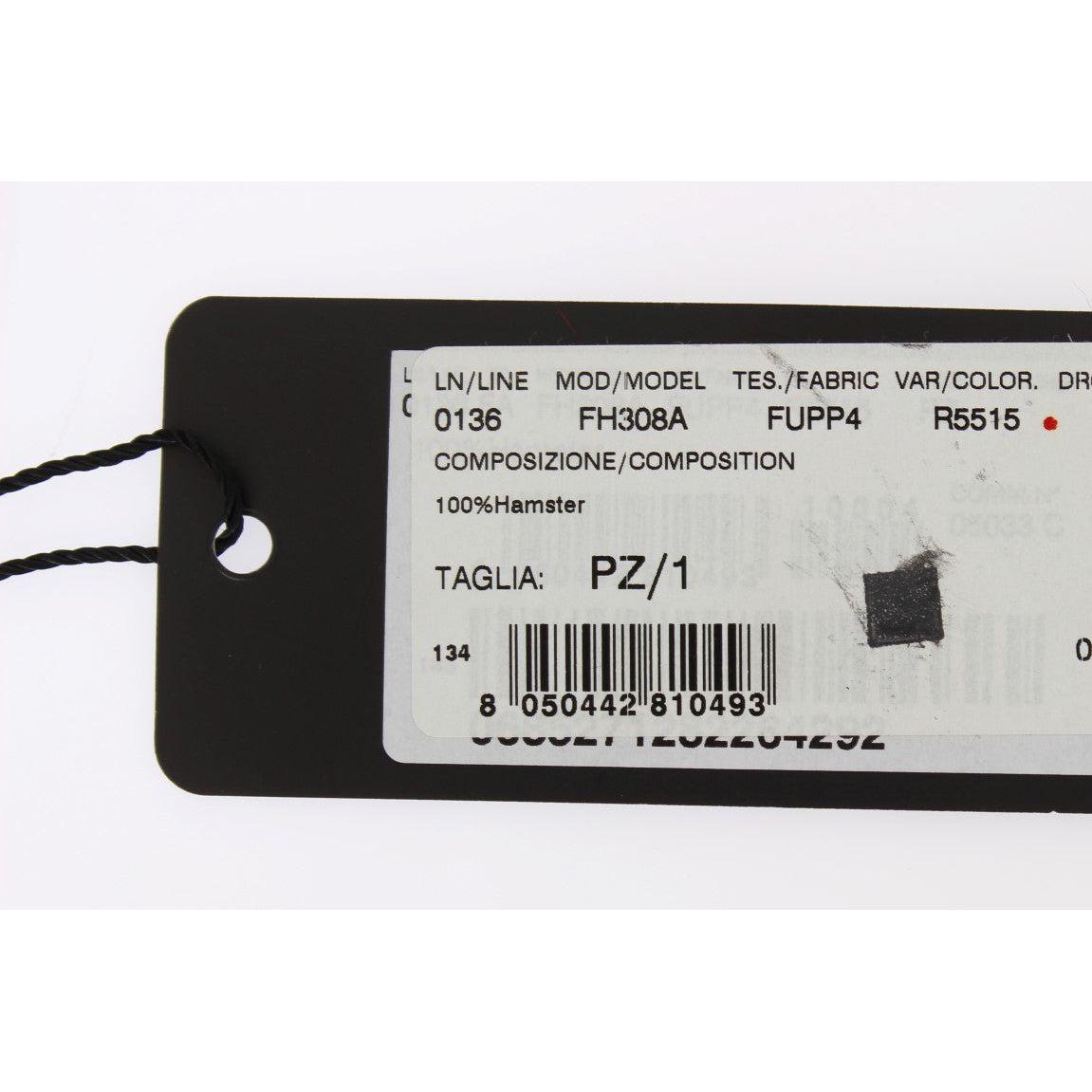 Dolce & Gabbana Bordeaux Hamster Fur Crochet Hood Scarf Hat