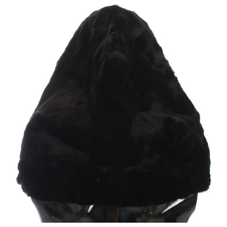 Chic Black Weasel Fur Hooded Scarf Wrap