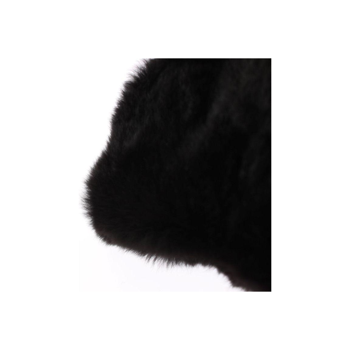 Dolce & Gabbana Black Weasel Fur Crochet Hood Scarf Hat Hood Scarf
