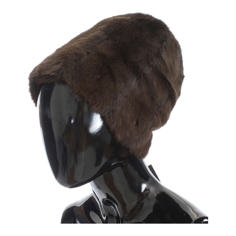 Luxurious Brown Weasel Fur Beanie