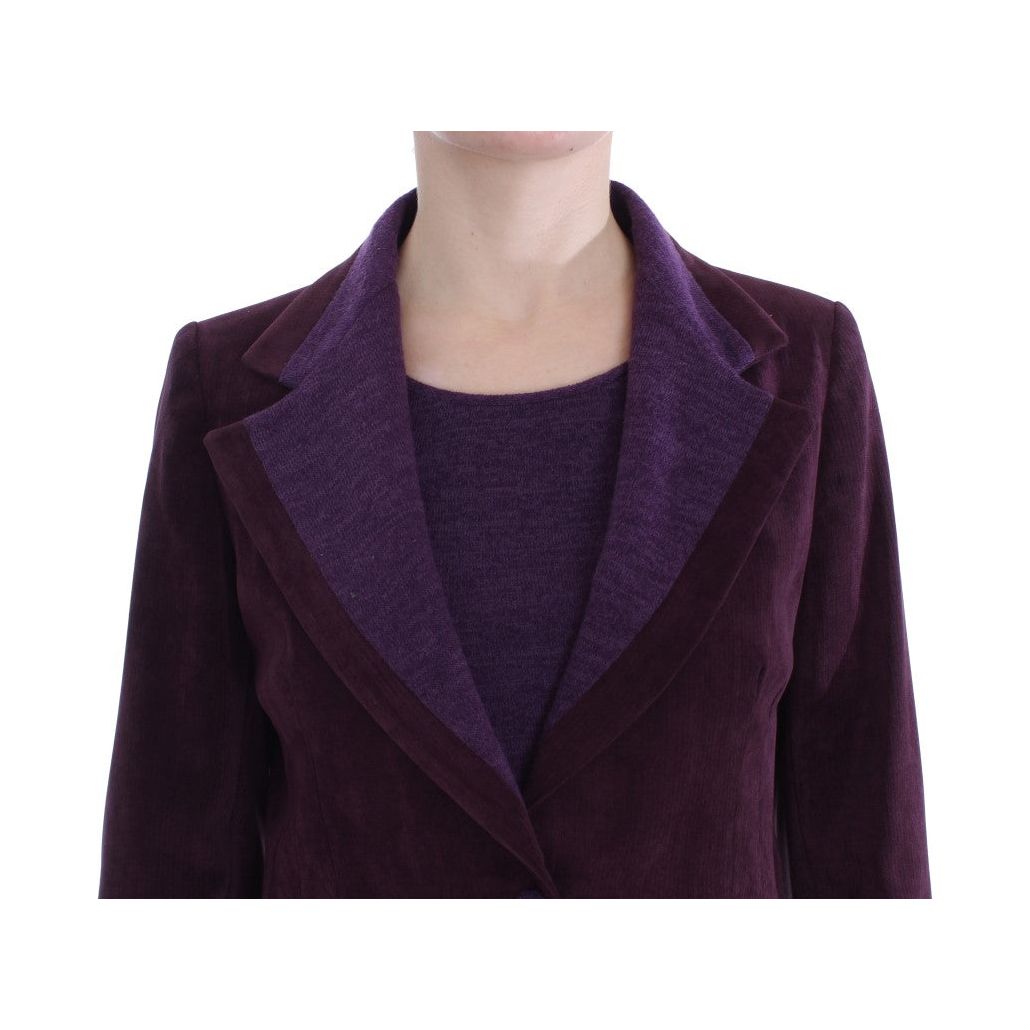 Elegant Purple Wool Blend Three Piece Suit Set