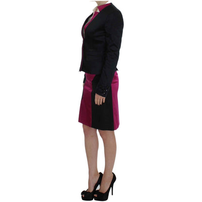 Exte Black Pink Two Piece Suit Skirt & Blazer Skirt Suit