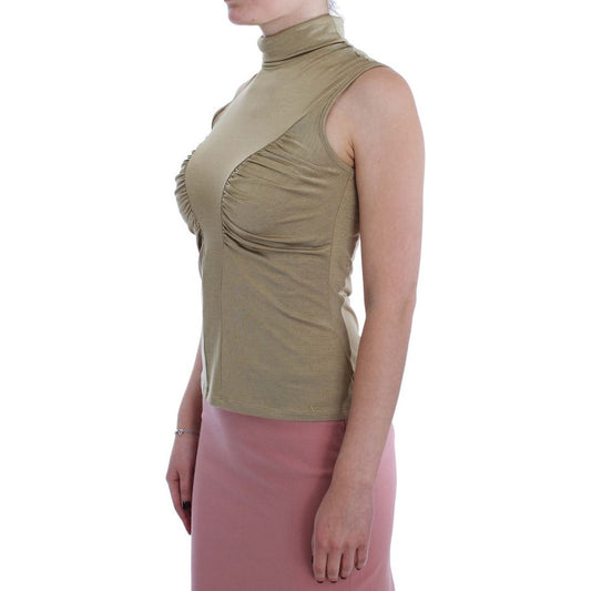 Glamorous Gold Turtleneck Vest Top