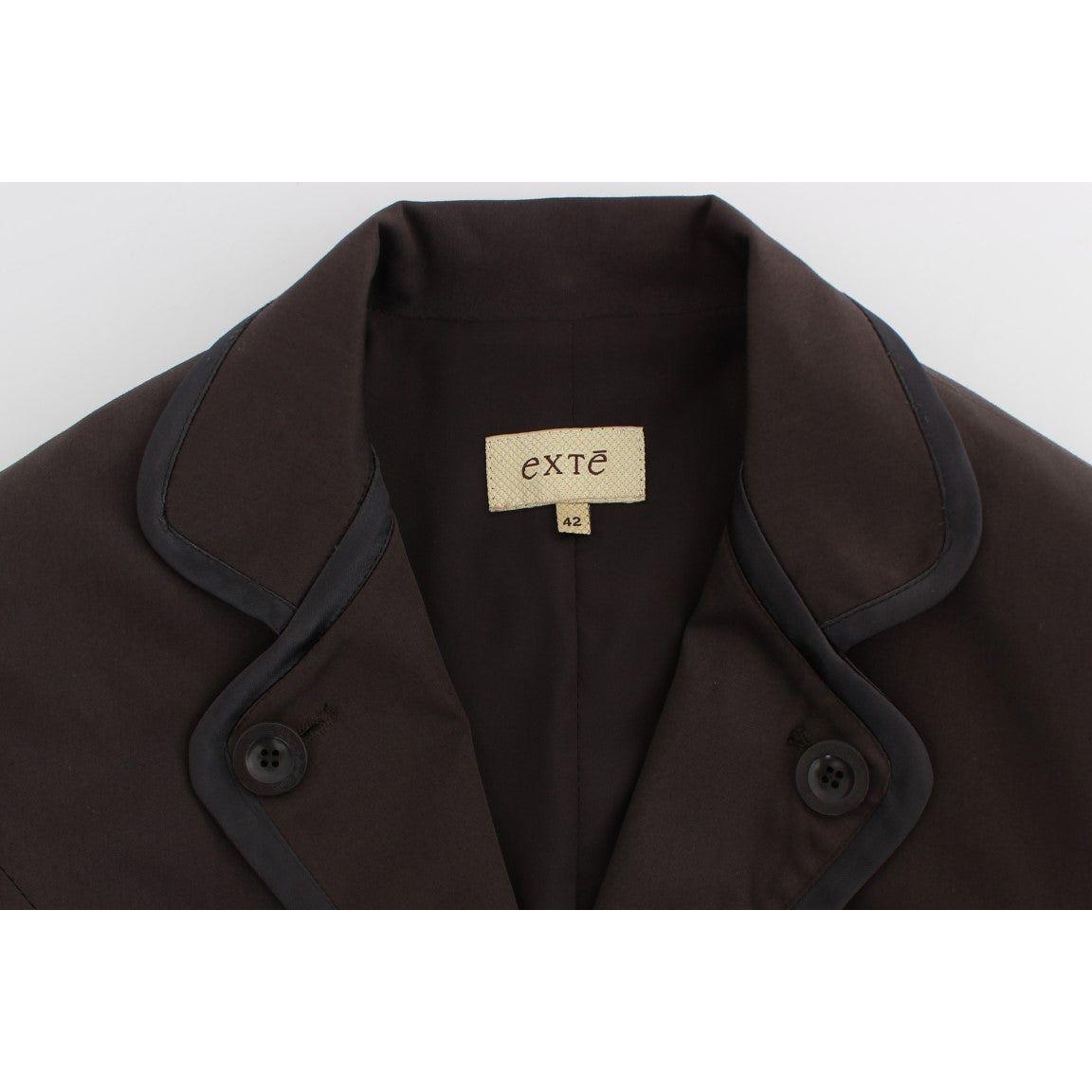 Exte Brown Stretch Two Button Suit Suit