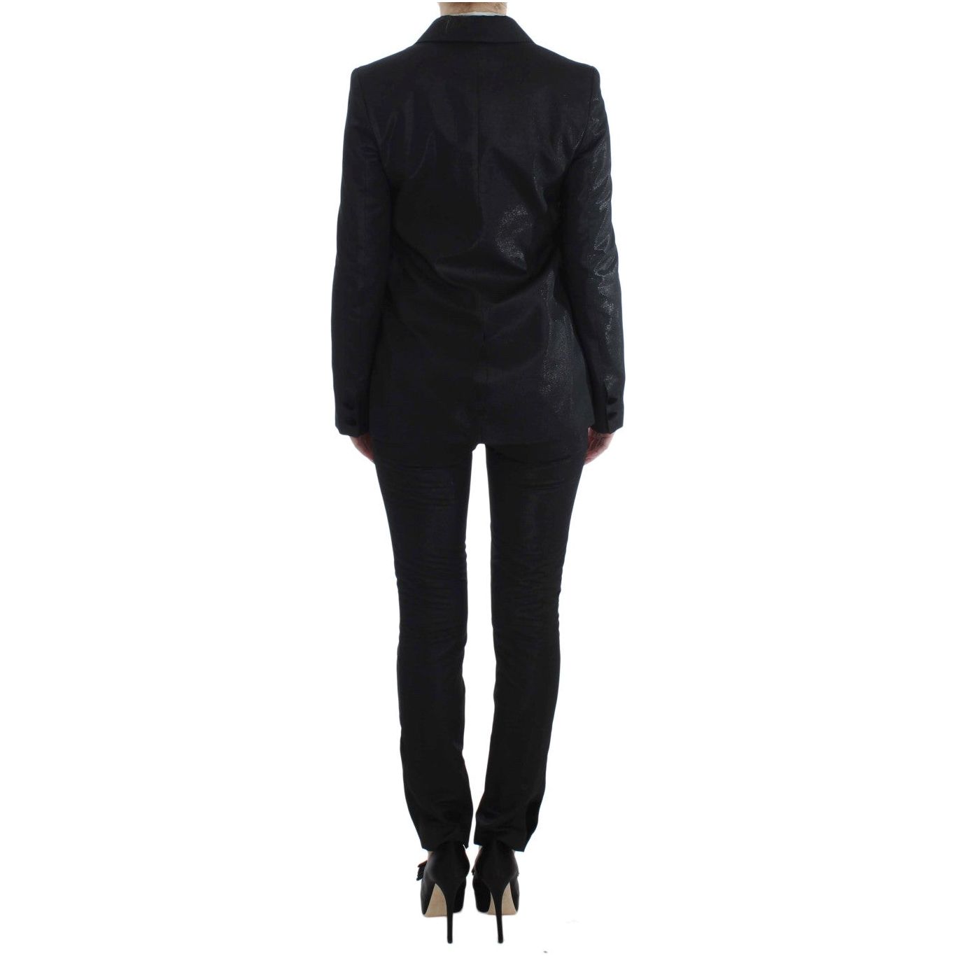 Exte Elegant Three-Piece Black Pants Suit black-one-button-three-piece-suit