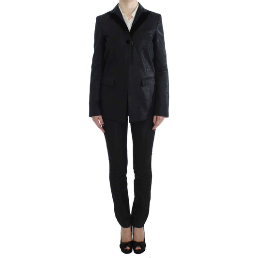 Elegant Three-Piece Black Pants Suit Exte