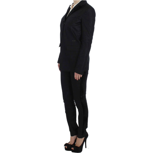 Elegant Three-Piece Black Pants Suit Exte