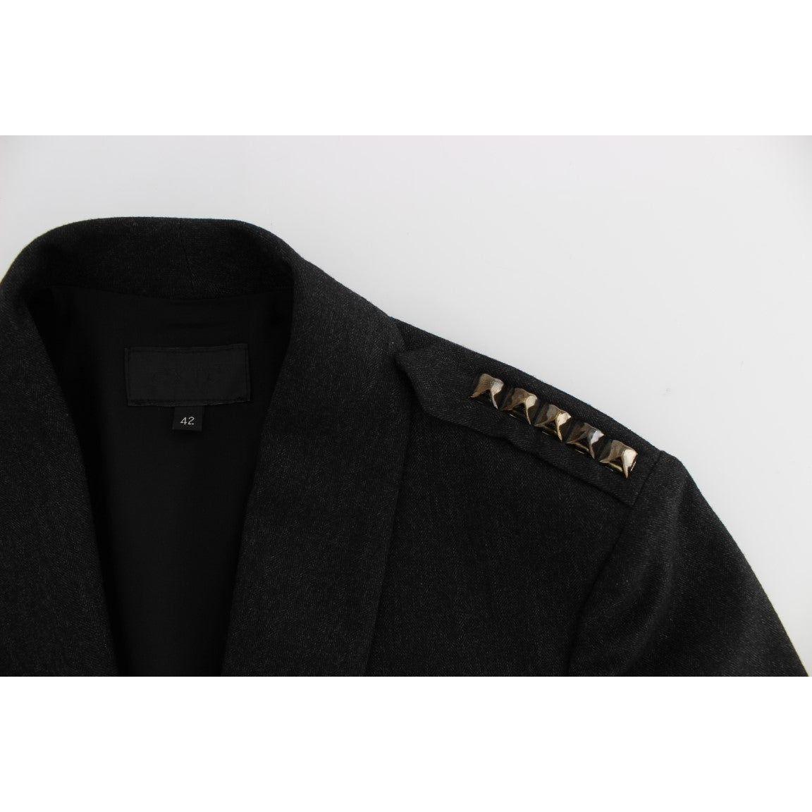 Exte Gray Stretch Gold Studded Short Jacket