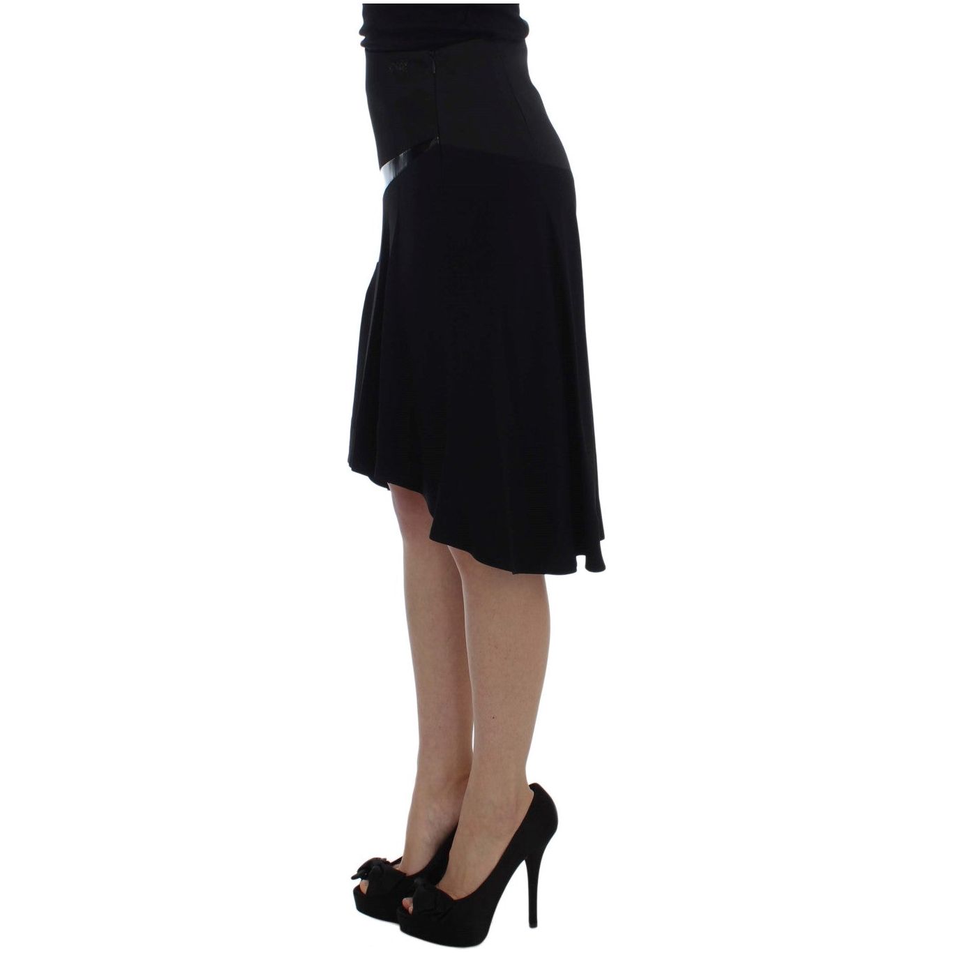 Chic Black and Blue Cotton Blend Skirt