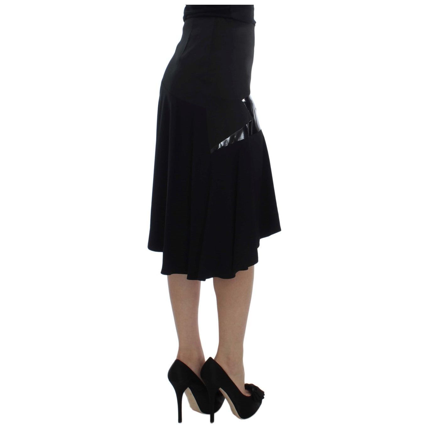 Chic Black and Blue Cotton Blend Skirt