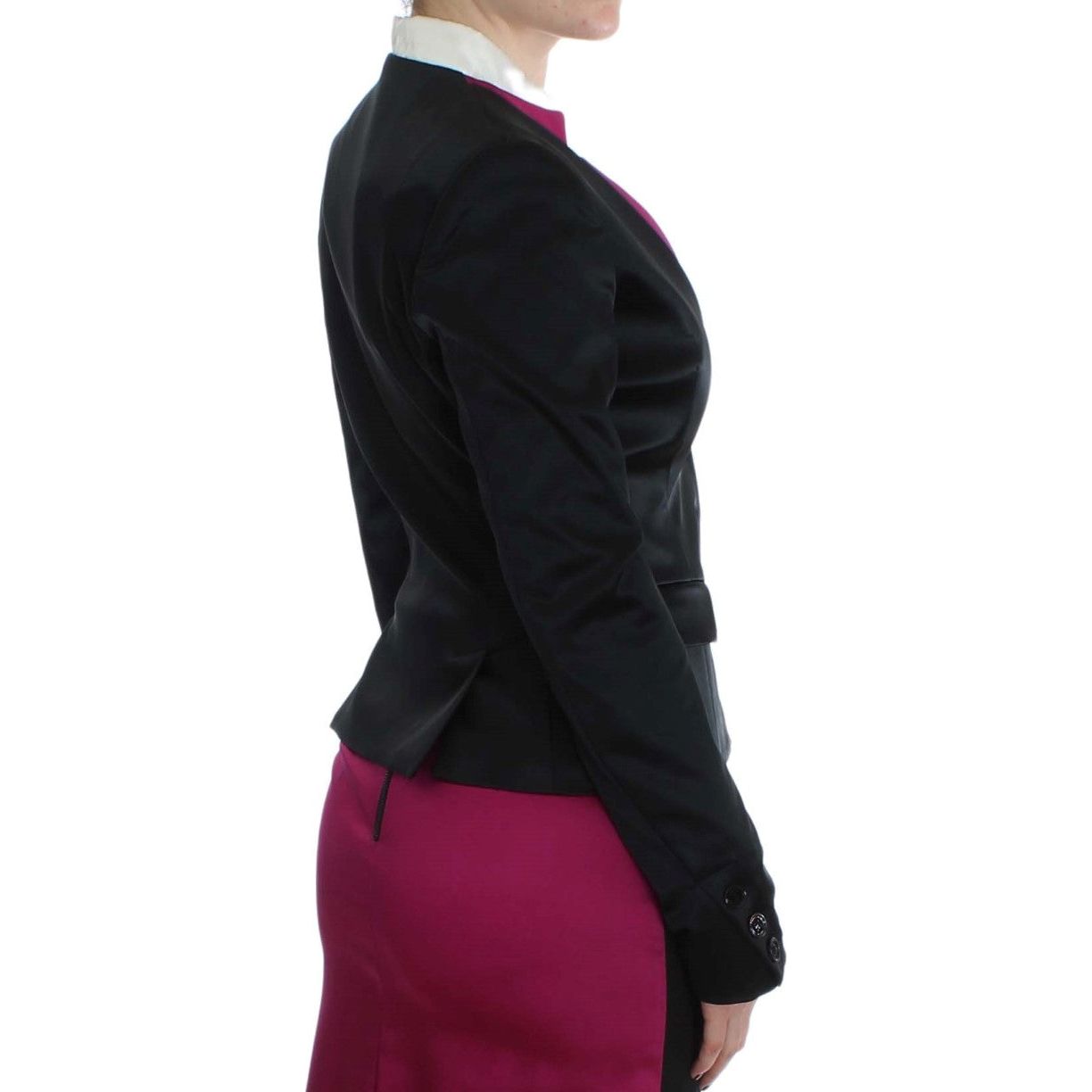 Exte Chic Black and Pink Single-Breasted Blazer Blazer Jacket black-pink-stretch-blazer-jacket
