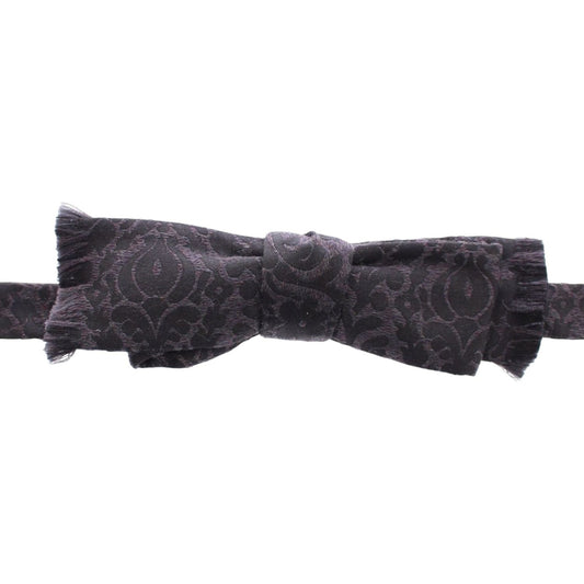 Dolce & Gabbana Crystal-Embellished Waist Belt Bow Tie gray-black-wool-bow-tie