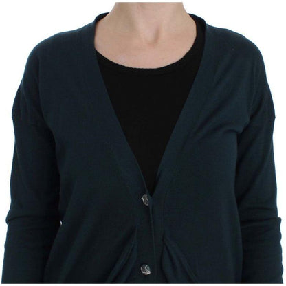 PINK MEMORIES Green Button Down Cardigan Sweater