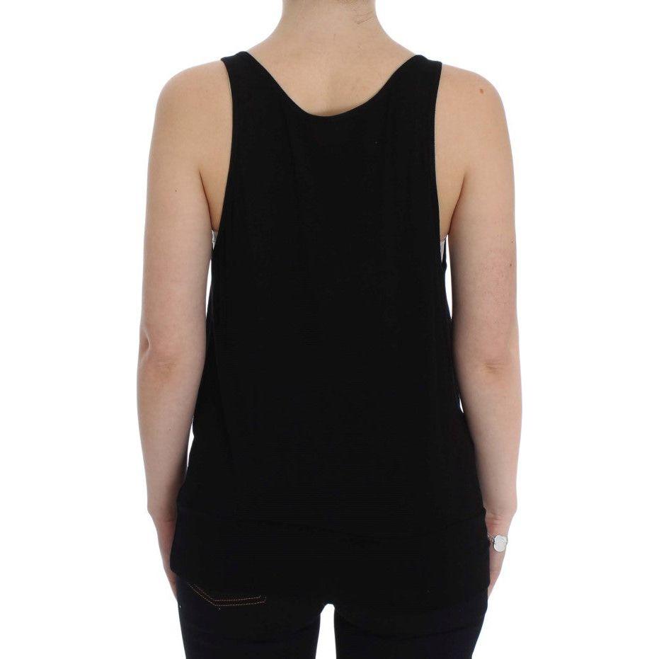 PLEIN SUD Black Stretch Sleeveless Blouse