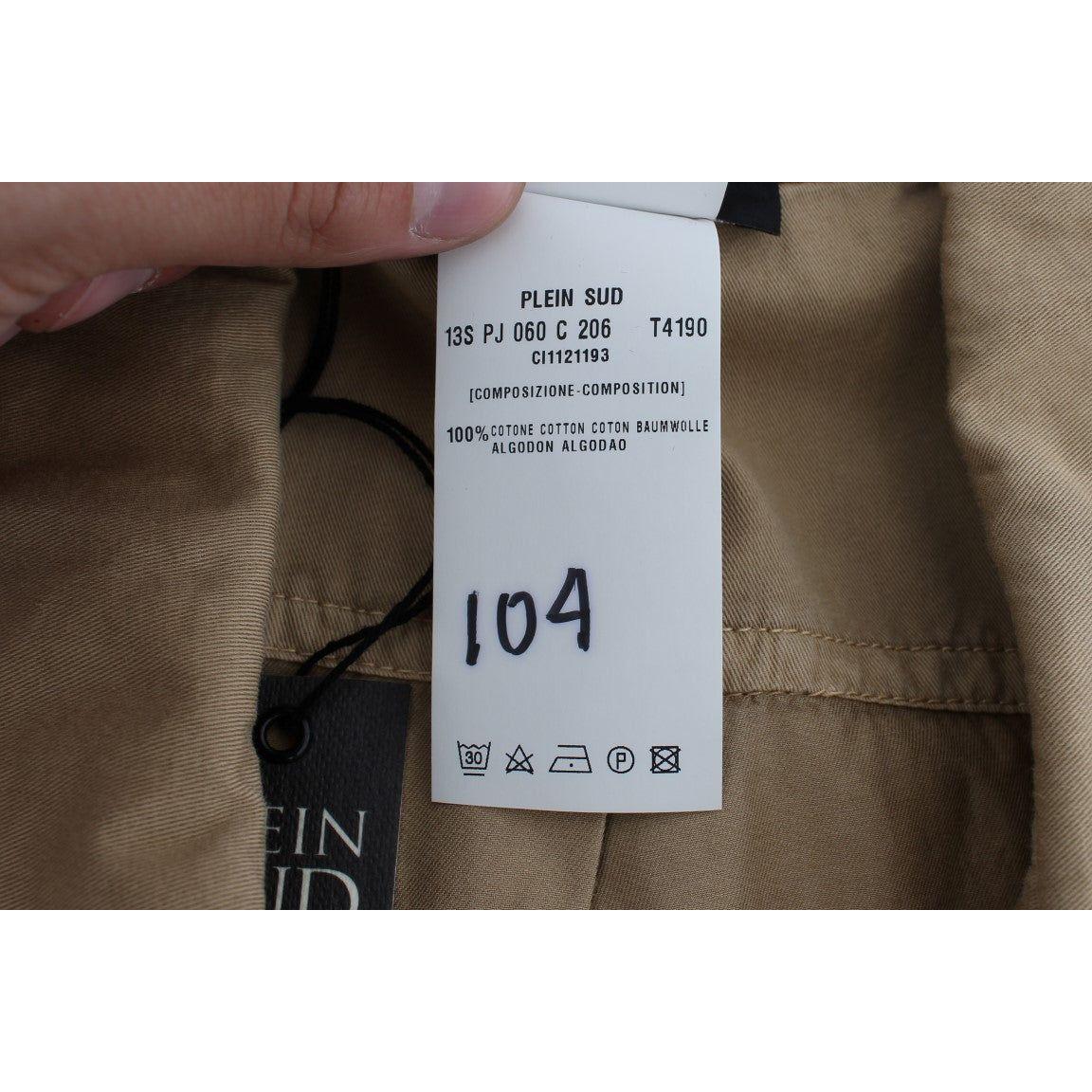 PLEIN SUD Beige Cotton Sleeveless Shirt