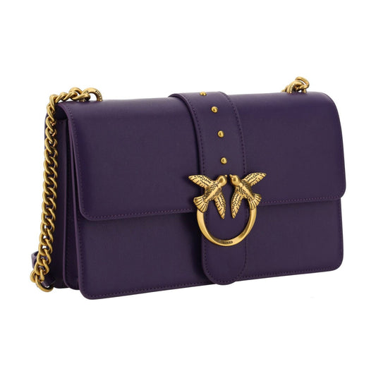 PINKO | Elegant Purple Mini Shoulder Bag with Gold Accents| McRichard Designer Brands   