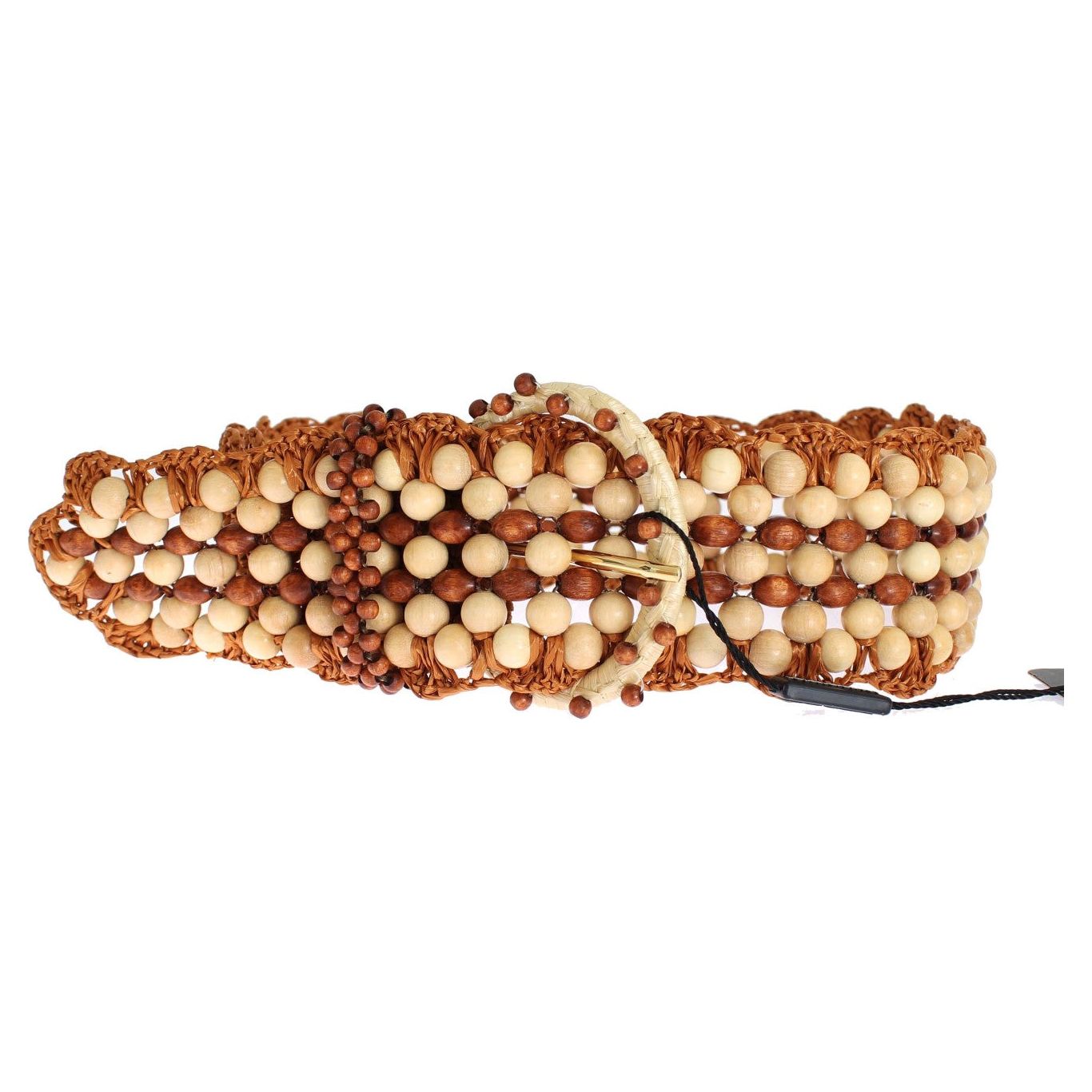 Elegant Beaded Raffia Waist Belt