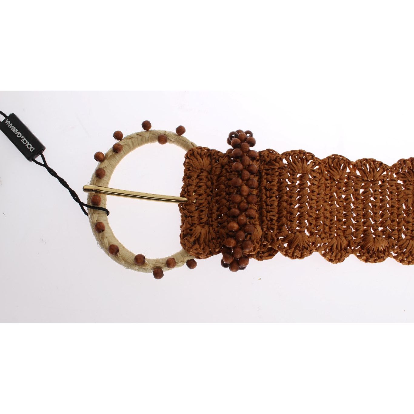 Elegant Beaded Raffia Waist Belt