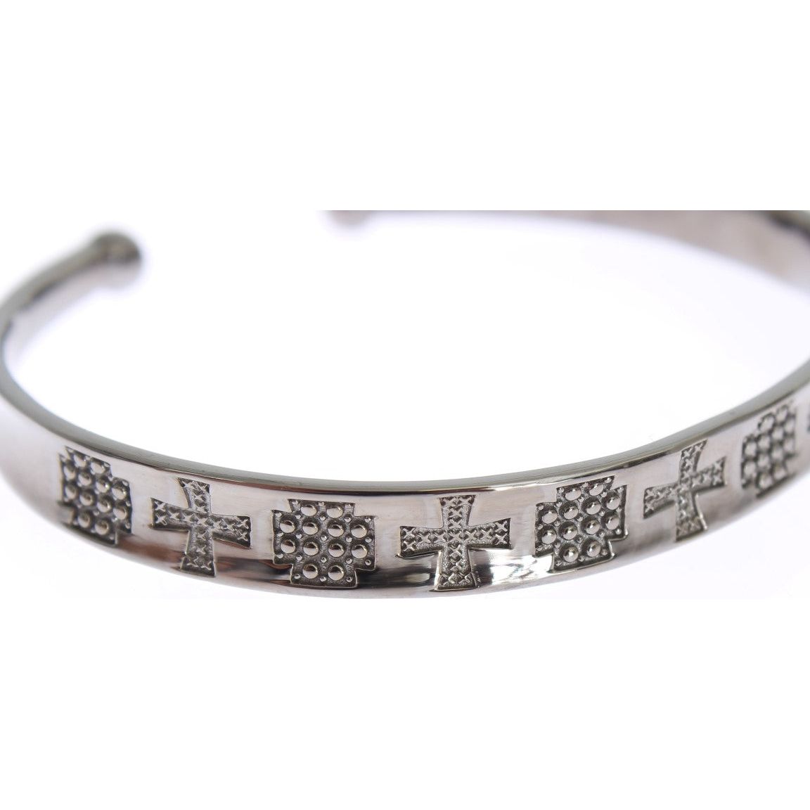 Nialaya Elegant Rhodium Silver Bangle Bracelet gray-rhodium-925-silver-bangle-bracelet