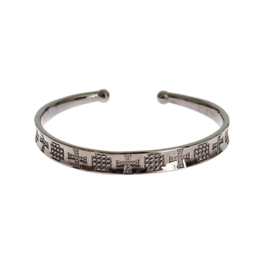 Nialaya Elegant Rhodium Silver Bangle Bracelet gray-rhodium-925-silver-bangle-bracelet