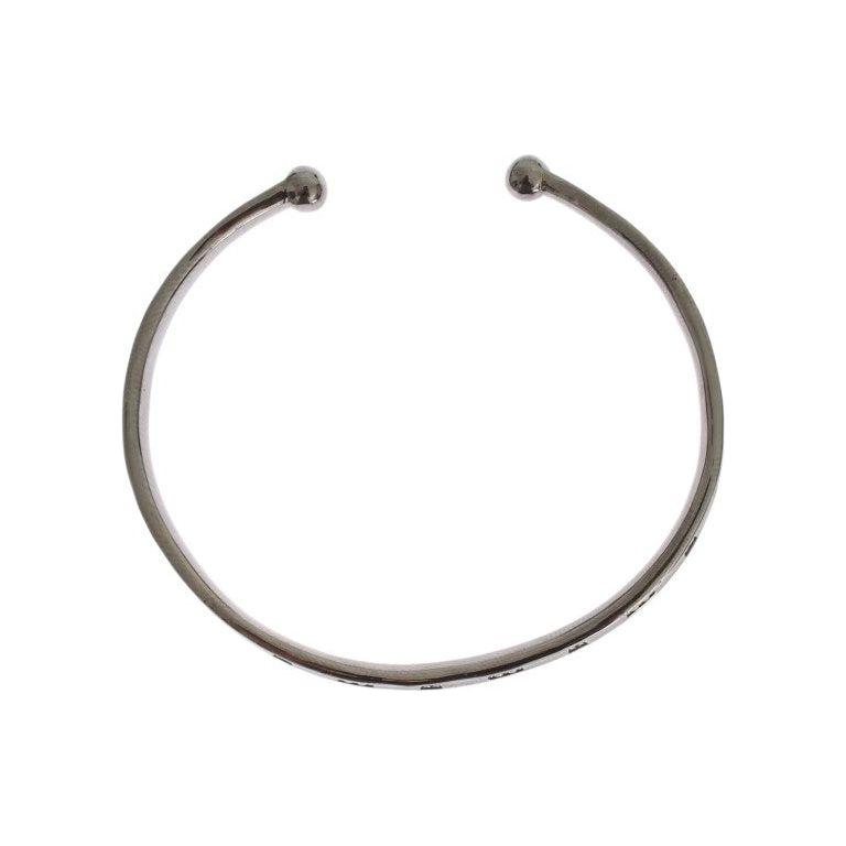 Nialaya Gray Rhodium 925 Silver Bangle Bracelet Bracelet