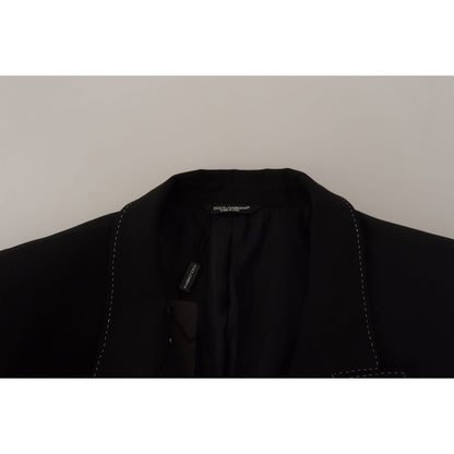 Dolce & Gabbana Black Double Breasted Coat Blazer Jacket