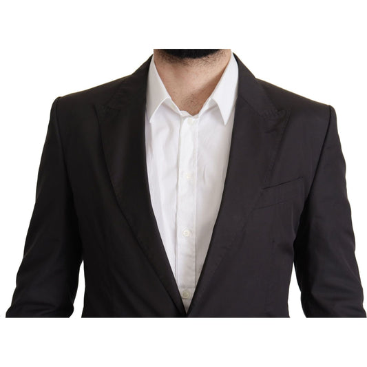 Elegant Taormina Black Cotton Blazer