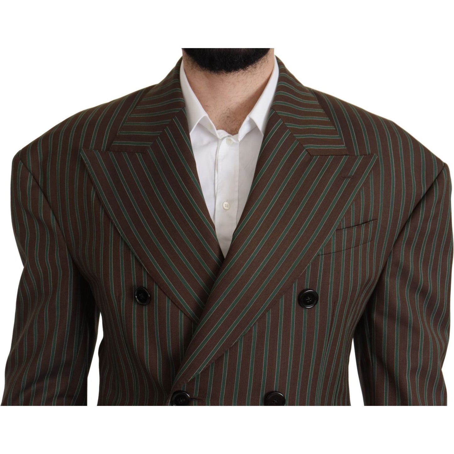 Dolce & Gabbana Multicolor Striped Double Breasted Blazer Dolce & Gabbana