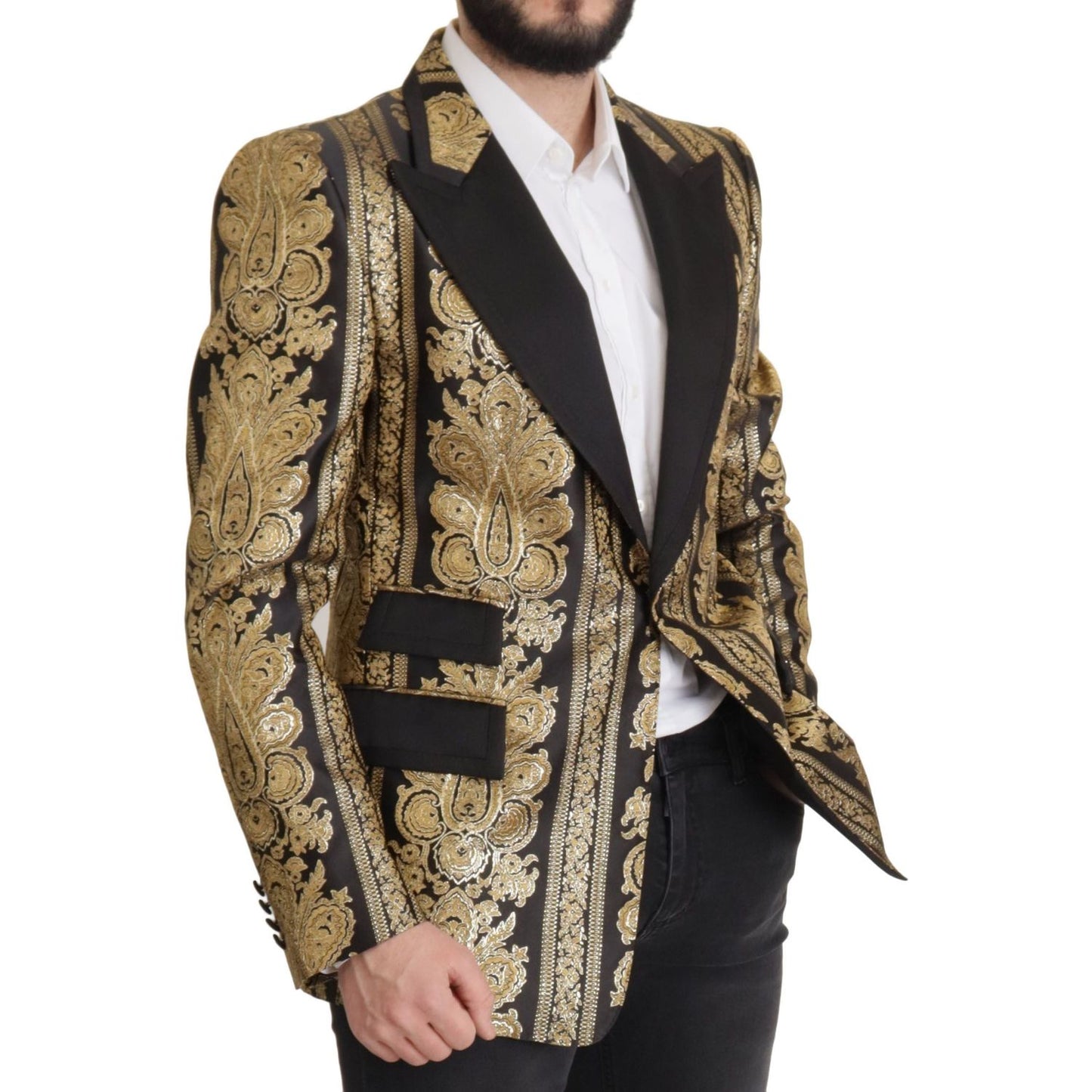 Elegant Single Breasted Jacquard Blazer