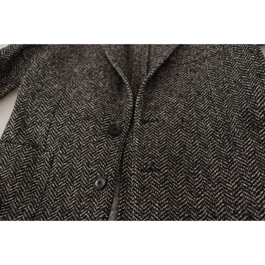 Dolce & Gabbana Gray Cotton Single Breasted Fantasy Blazer