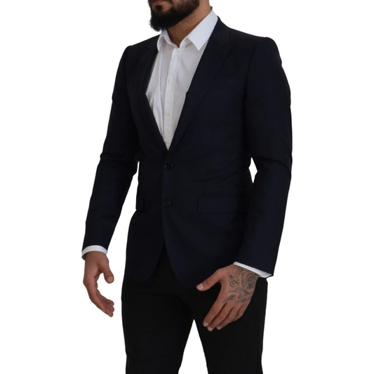 Elegant Single Breasted Wool Silk Blazer