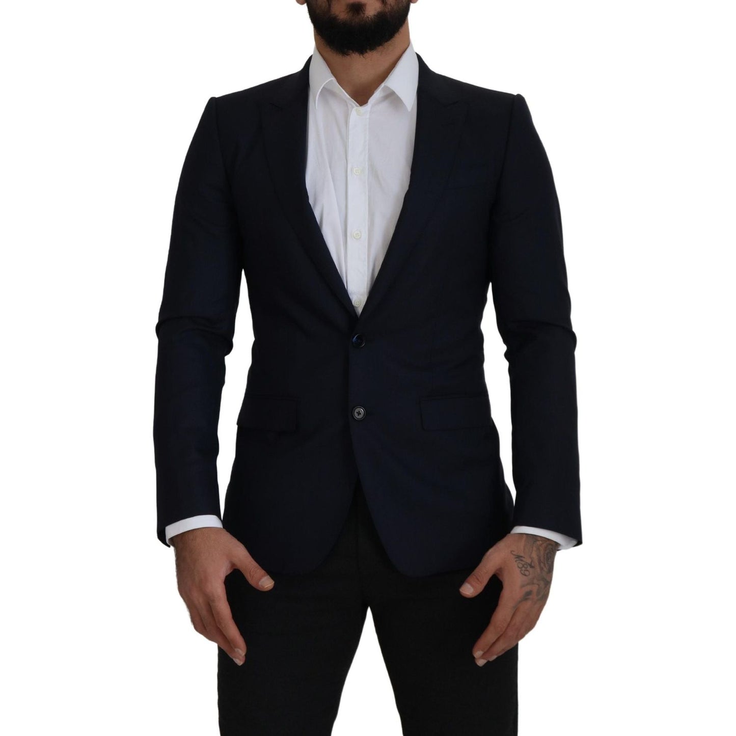 Elegant Single Breasted Wool Silk Blazer