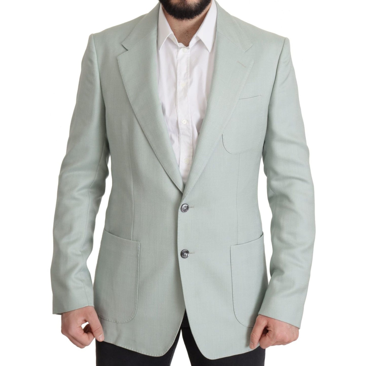 Dolce & Gabbana Green Cashmere Jacket Blazer Jacket