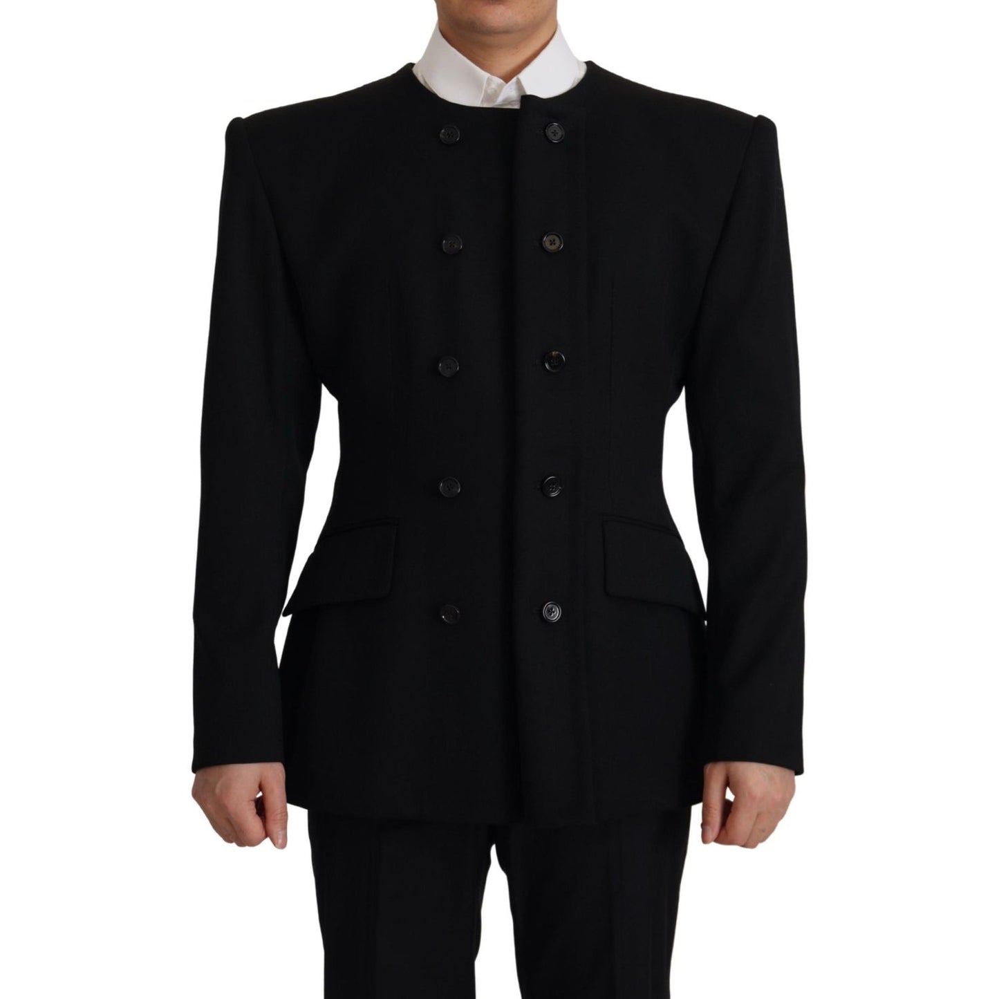 Elegant Slim Fit Double Breasted Wool Blazer