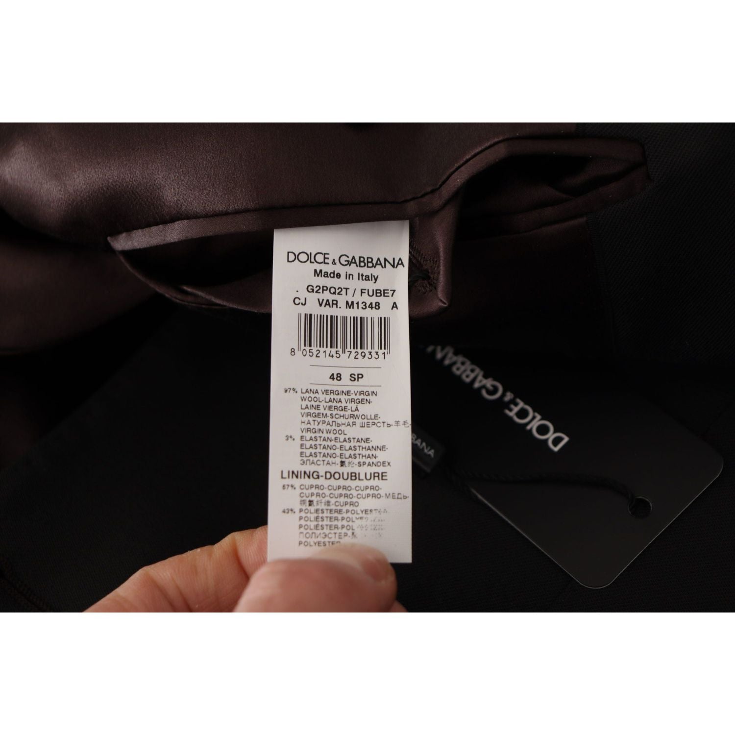 سترة بليزر أنيقة من الصوف باللون الأسود من دولتشي آند غابانا