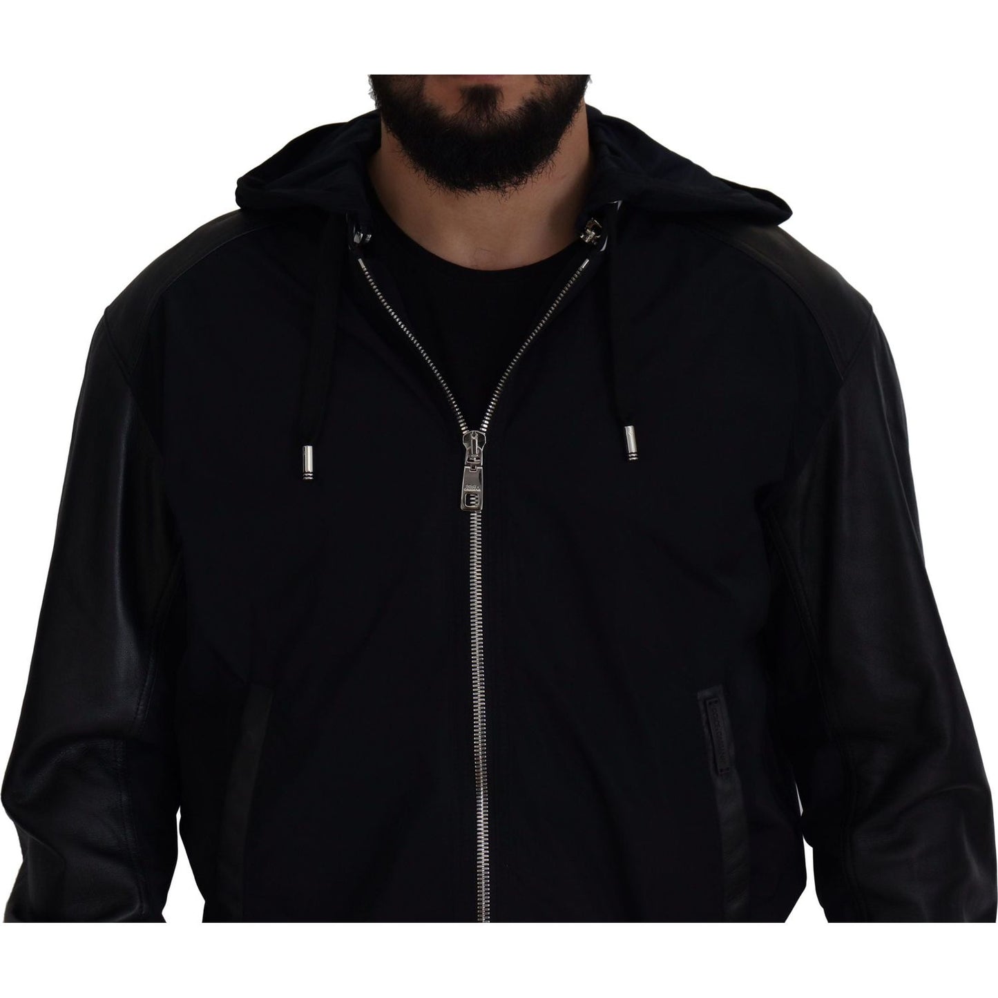 Elegant Black Bomber Blouson Jacket