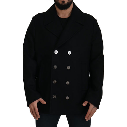 Elegant Double Breasted Wool Overcoat