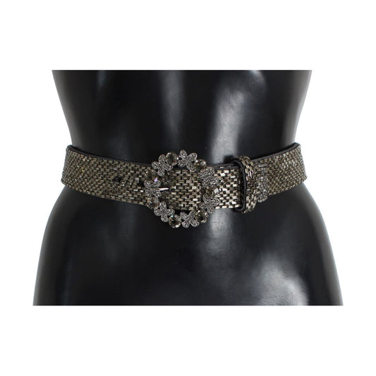 Dolce & Gabbana Embellished Sequined Wide Waist Belt Belt crystal-buckle-sequined-waist-belt